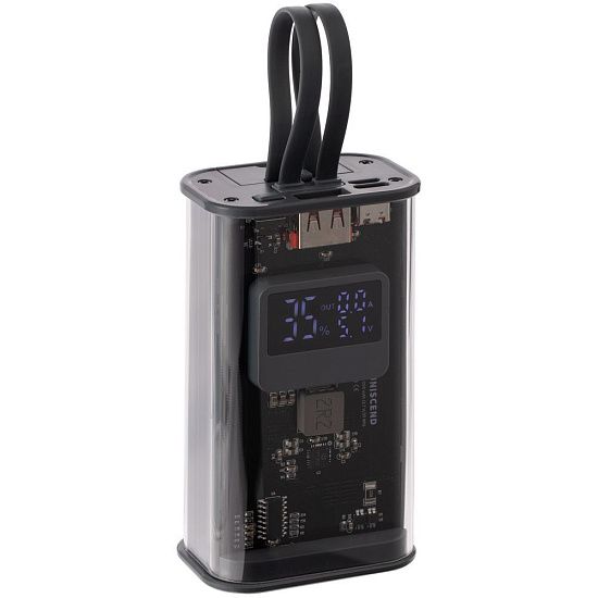 Аккумулятор c быстрой зарядкой Trellis Geek 10000 мАч, темно-серый - подробное фото
