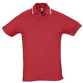Рубашка поло мужская с контрастной отделкой PRACTICE 270, красный/белый - фото