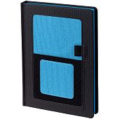 Ежедневник Mobile, недатированный, черный с голубым - фото