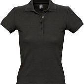 Рубашка поло женская PEOPLE 210, черная - фото