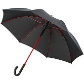 Зонт-трость с цветными спицами Color Style ver.2, красный с черной ручкой - фото