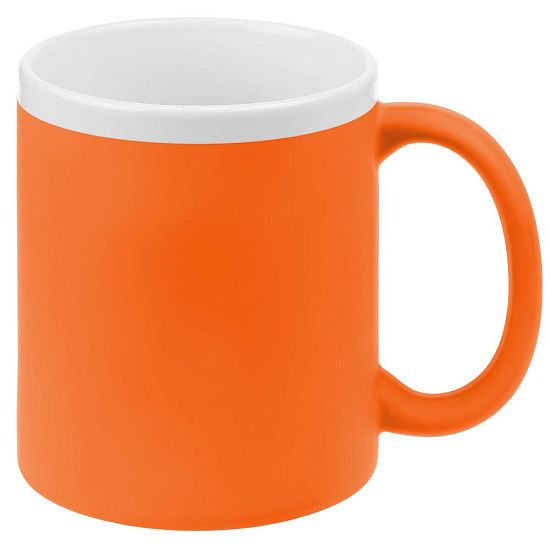 Кружка StopSpot с покрытием софт-тач, оранжевая - подробное фото