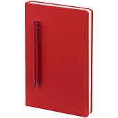 Ежедневник Magnet Shall с ручкой, красный - фото