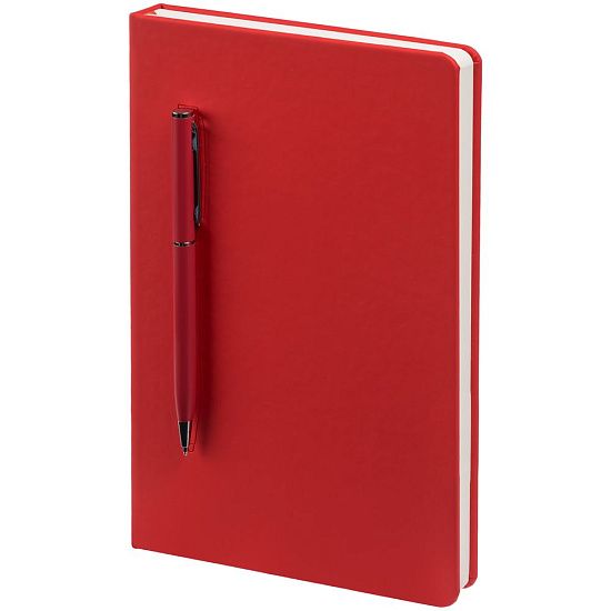 Ежедневник Magnet Shall с ручкой, красный - подробное фото