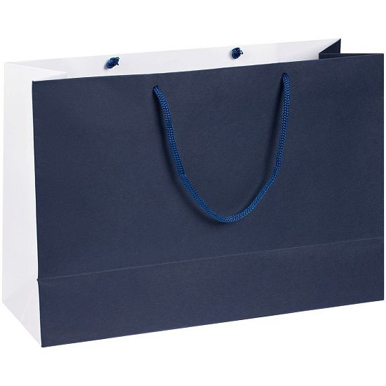 Пакет бумажный Bicolor, белый с синим - подробное фото