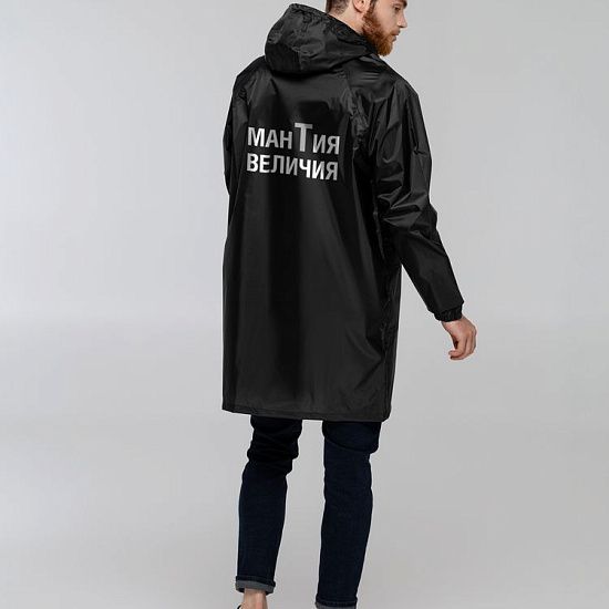 Дождевик с карманами «Мантия величия», черный - подробное фото