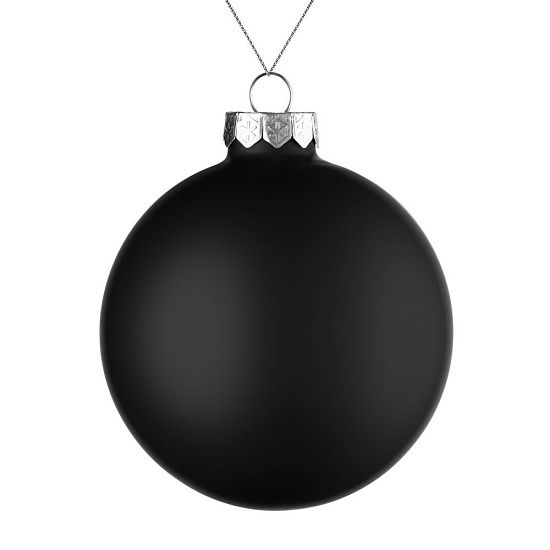 Елочный шар Finery Matt, 10 см, матовый черный - подробное фото