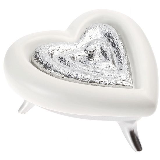 Шкатулка «Сердце», бело-серебристая - подробное фото