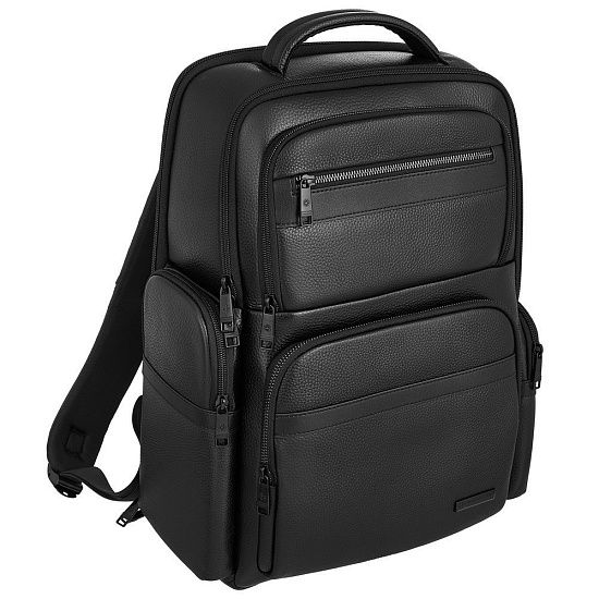 Кожаный рюкзак для ноутбука Santiago, черный - подробное фото