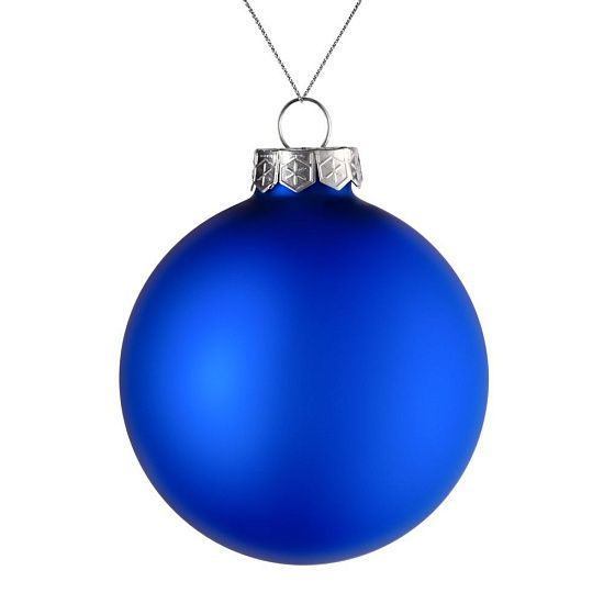 Елочный шар Finery Matt, 10 см, матовый синий - подробное фото