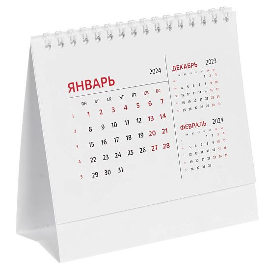 Календарь настольный Datio 2024, белый - подробное фото