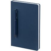 Ежедневник Magnet Shall с ручкой, синий - фото
