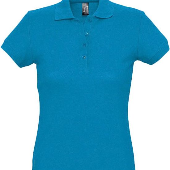 Рубашка поло женская PASSION 170, ярко-бирюзовая - подробное фото