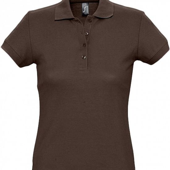 Рубашка поло женская PASSION 170, шоколадно-коричневая - подробное фото