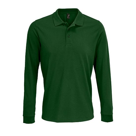 Рубашка поло с длинным рукавом Prime LSL, темно-зеленая - подробное фото