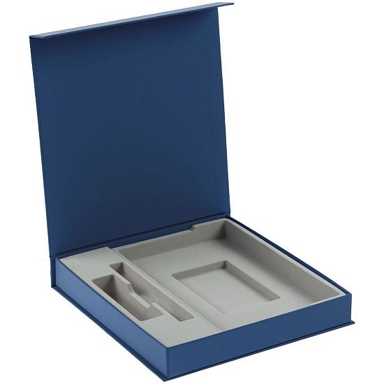 Коробка Arbor под ежедневник, аккумулятор и ручку, синяя - подробное фото