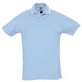 Рубашка поло мужская с контрастной отделкой PRACTICE 270, голубой/белый - фото
