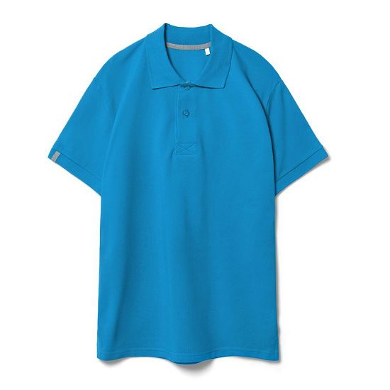 Рубашка поло мужская Virma Premium, бирюзовая - подробное фото