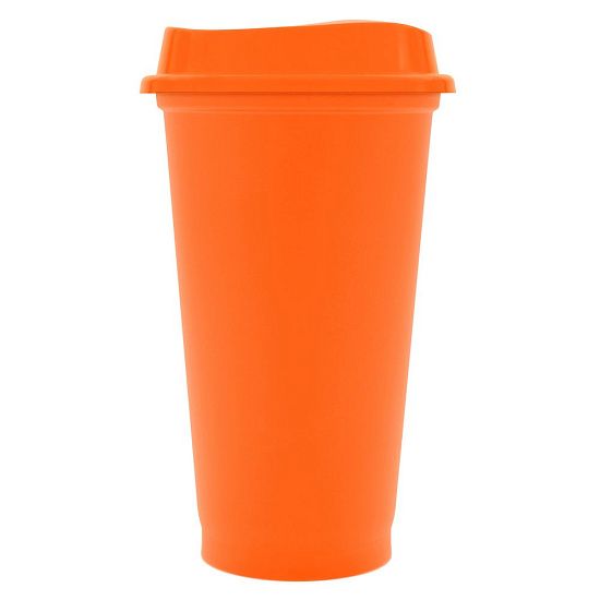 Стакан с крышкой Color Cap, оранжевый - подробное фото