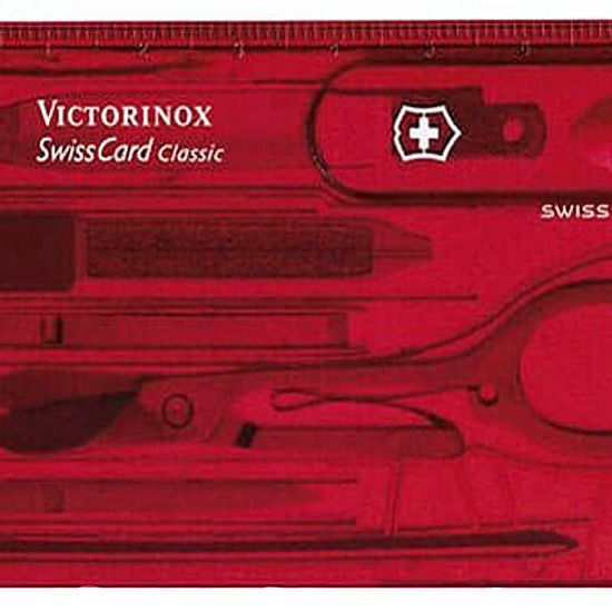 Набор инструментов SwissCard, полупрозрачный красный - подробное фото