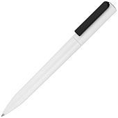 Ручка шариковая Split White Neon, белая с черным - фото
