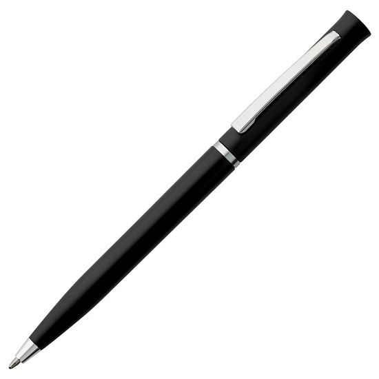 Ручка шариковая Euro Chrome, черная - подробное фото