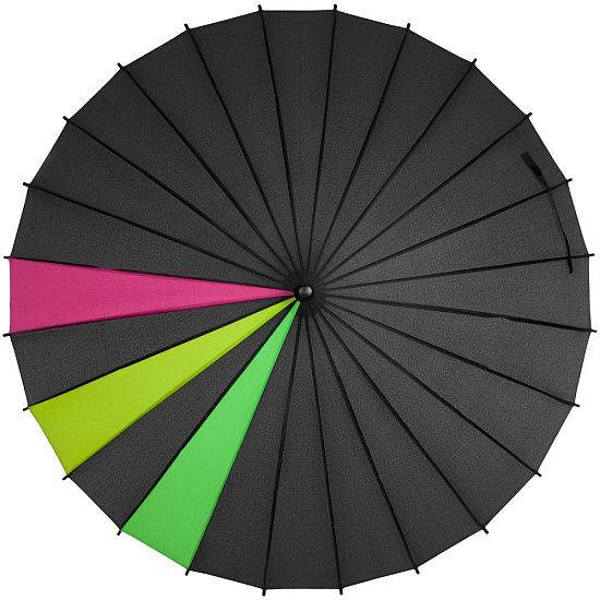 Зонт-трость «Спектр», черный неон - подробное фото