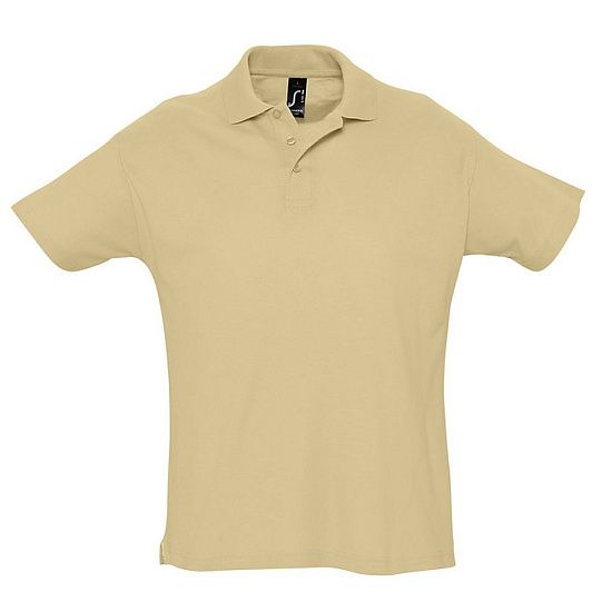 Рубашка поло мужская SUMMER 170, бежевая - подробное фото