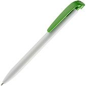 Ручка шариковая Favorite, белая с зеленым - фото