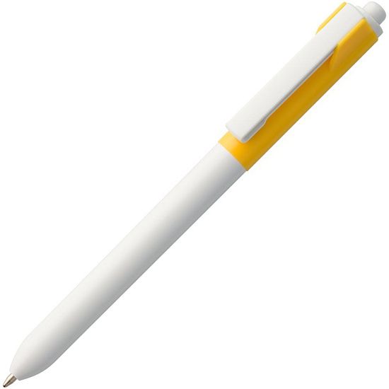 Ручка шариковая Hint Special, белая с желтым - подробное фото