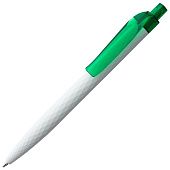 Ручка шариковая Prodir QS01 PMT-T, бело-зеленая - фото