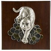 Плакетка большая «Тигр на монетах» - фото