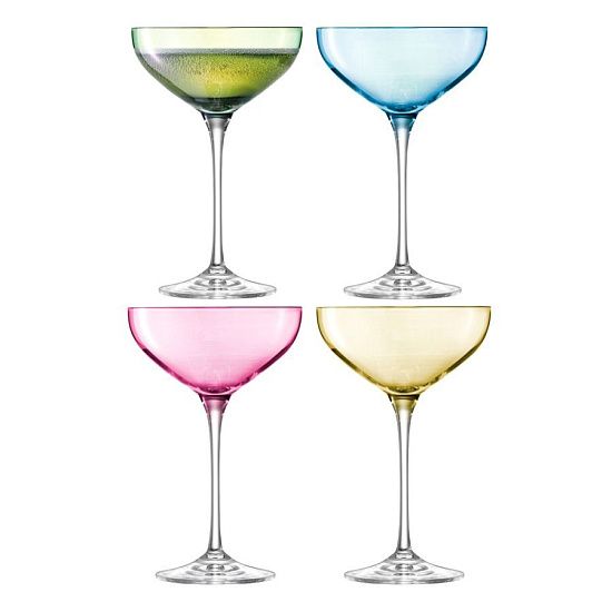 Набор бокалов для шампанского Polka Saucer, пастельный - подробное фото