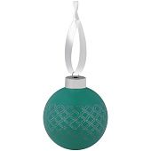 Елочный шар Queen с лентой, 8 см, зеленый - фото