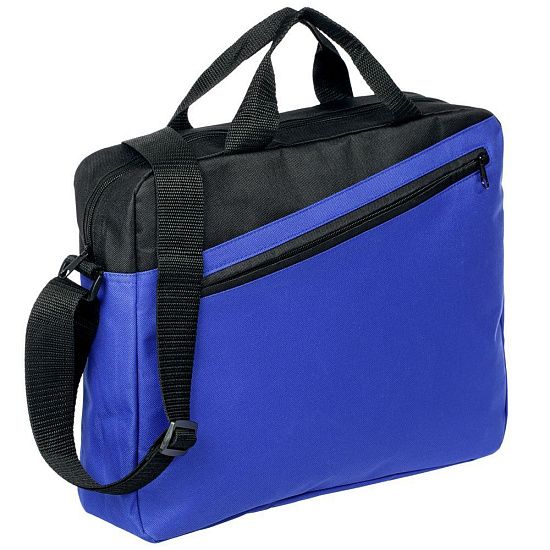 Конференц-сумка Unit Diagonal, сине-черная - подробное фото