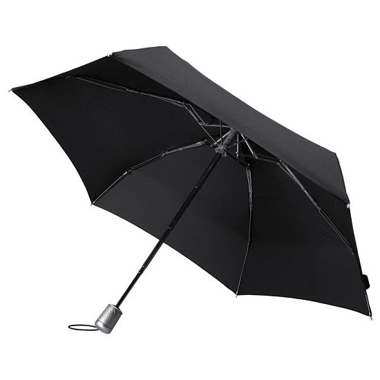 Складной зонт Alu Drop, 4 сложения, автомат, черный - подробное фото