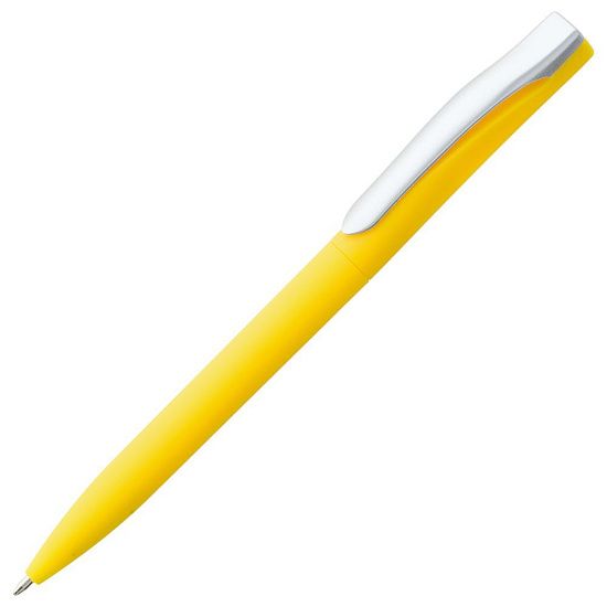 Ручка шариковая Pin Soft Touch, желтая - подробное фото