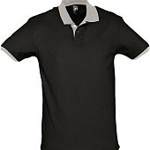 Рубашка поло Prince 190, черная с серым - фото