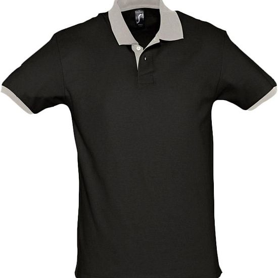 Рубашка поло Prince 190, черная с серым - подробное фото