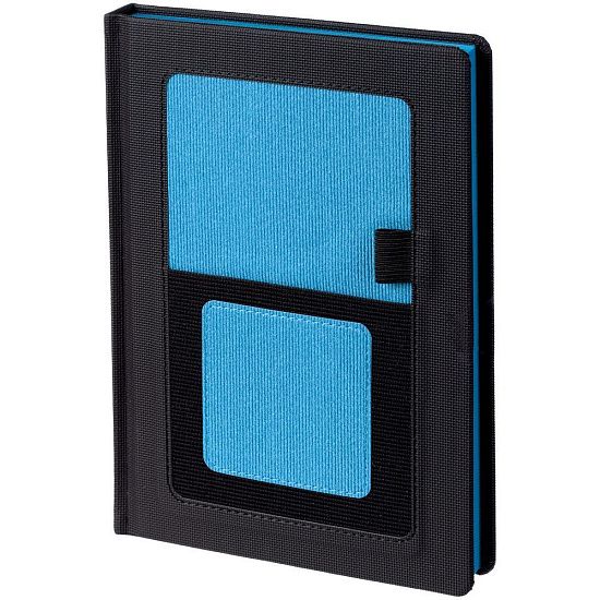 Ежедневник Mobile, недатированный, черный с голубым - подробное фото