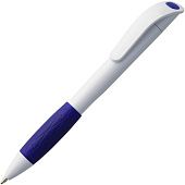 Ручка шариковая Grip, белая с синим - фото