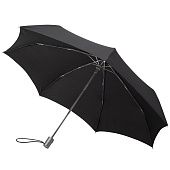 Складной зонт Alu Drop, 3 сложения, 7 спиц, автомат, черный - фото