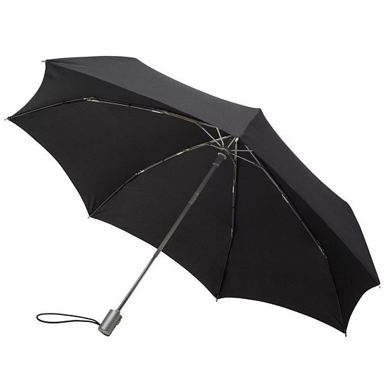 Складной зонт Alu Drop, 3 сложения, 7 спиц, автомат, черный - подробное фото