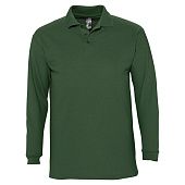 Рубашка поло мужская с длинным рукавом WINTER II 210 темно-зеленая - фото