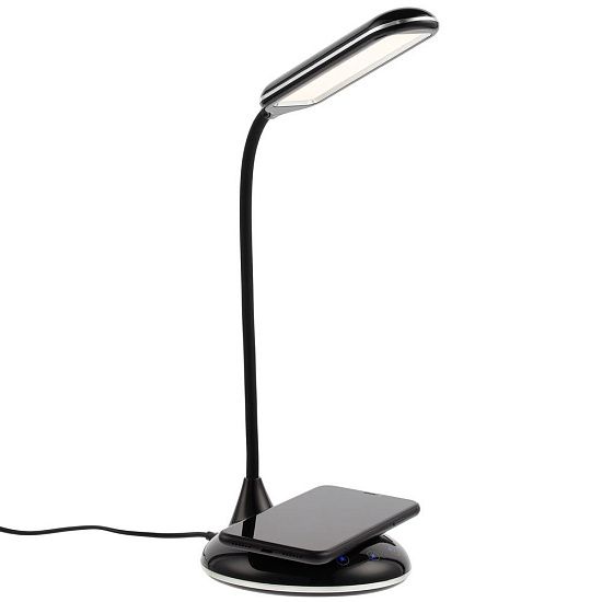 Лампа с беспроводной зарядкой Bright Helper, черная - подробное фото