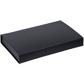 Коробка Silk с ложементом под ежедневник 13x21 см и ручку, черная - фото