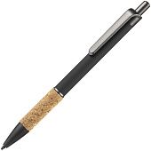Ручка шариковая Cork, черная - фото