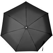 Складной зонт Alu Drop S, 3 сложения, 7 спиц, автомат, черный - фото
