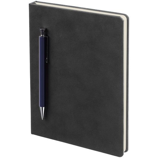 Ежедневник Magnet с ручкой, черный с синим - подробное фото