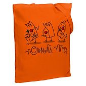 Холщовая сумка «Полный птц», оранжевая - фото